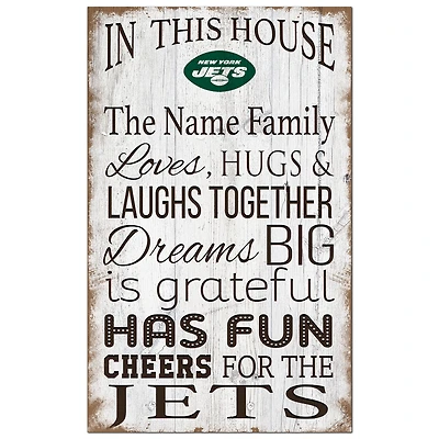 New York Jets Personalized 11" x 19" In This House Sign