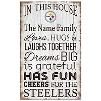 Pittsburgh Steelers Personalized 11" x 19" In This House Sign