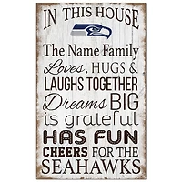 Seattle Seahawks Personalized 11" x 19" In This House Sign