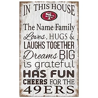 San Francisco 49ers Personalized 11" x 19" In This House Sign