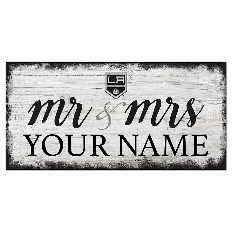 Los Angeles Kings 6" x 12" Personalized Mr. & Mrs. Script Sign