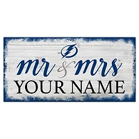 Tampa Bay Lightning 6" x 12" Personalized Mr. & Mrs. Script Sign