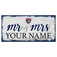 Florida Panthers 6" x 12" Personalized Mr. & Mrs. Script Sign