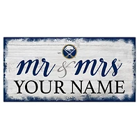 Buffalo Sabres 6" x 12" Personalized Mr. & Mrs. Script Sign