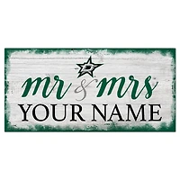 Dallas Stars 6" x 12" Personalized Mr. & Mrs. Script Sign