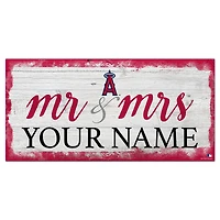Los Angeles Angels 6" x 12" Personalized Mr. & Mrs. Script Sign