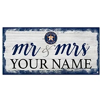 Houston Astros 6" x 12" Personalized Mr. & Mrs. Script Sign