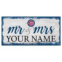 Chicago Cubs 6" x 12" Personalized Mr. & Mrs. Script Sign