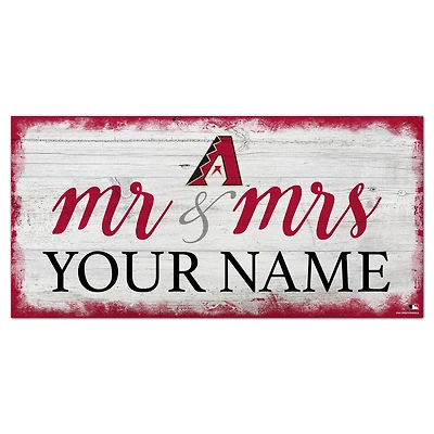 Arizona Diamondbacks 6" x 12" Personalized Mr. & Mrs. Script Sign