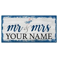 Los Angeles Dodgers 6" x 12" Personalized Mr. & Mrs. Script Sign