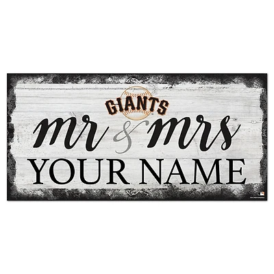 San Francisco Giants 6" x 12" Personalized Mr. & Mrs. Script Sign