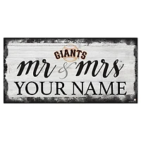 San Francisco Giants 6" x 12" Personalized Mr. & Mrs. Script Sign