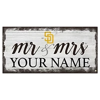 San Diego Padres 6" x 12" Personalized Mr. & Mrs. Script Sign
