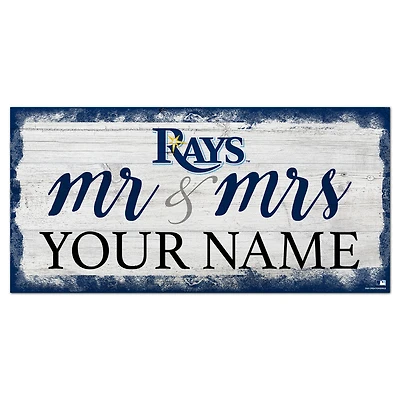 Tampa Bay Rays 6" x 12" Personalized Mr. & Mrs. Script Sign