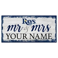 Tampa Bay Rays 6" x 12" Personalized Mr. & Mrs. Script Sign