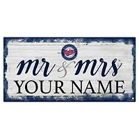 Minnesota Twins 6" x 12" Personalized Mr. & Mrs. Script Sign