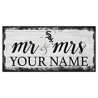 Chicago White Sox 6" x 12" Personalized Mr. & Mrs. Script Sign