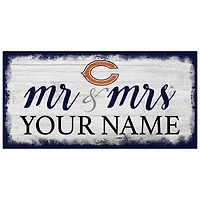 Chicago Bears 6" x 12" Personalized Mr. & Mrs. Script Sign