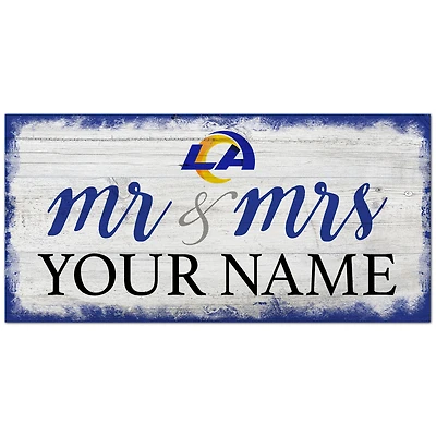 Los Angeles Rams 6" x 12" Personalized Mr. & Mrs. Script Sign
