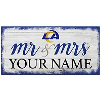 Los Angeles Rams 6" x 12" Personalized Mr. & Mrs. Script Sign