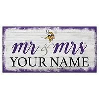 Minnesota Vikings 6" x 12" Personalized Mr. & Mrs. Script Sign