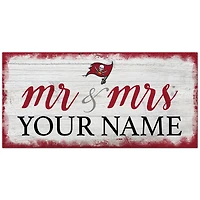 Tampa Bay Buccaneers 6" x 12" Personalized Mr. & Mrs. Script Sign