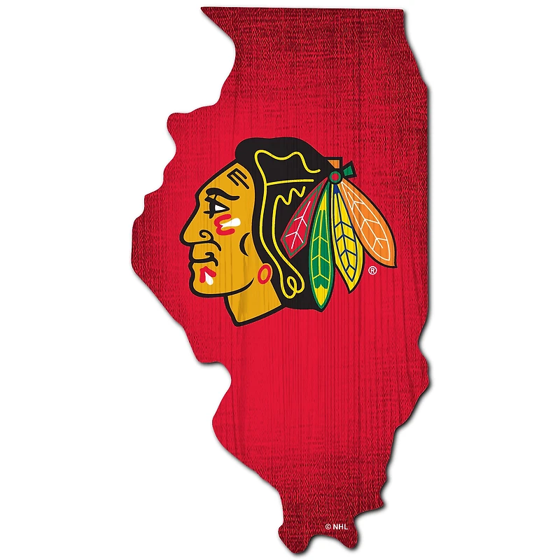 Chicago Blackhawks 12" Logo State Sign