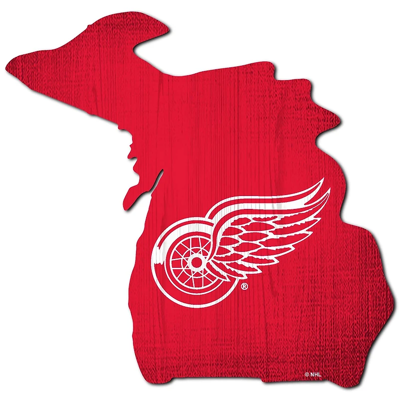 Detroit Red Wings 12" Logo State Sign