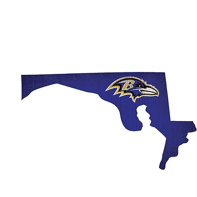 Baltimore Ravens 12" Logo State Sign