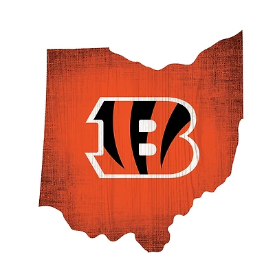 Cincinnati Bengals 12" Logo State Sign