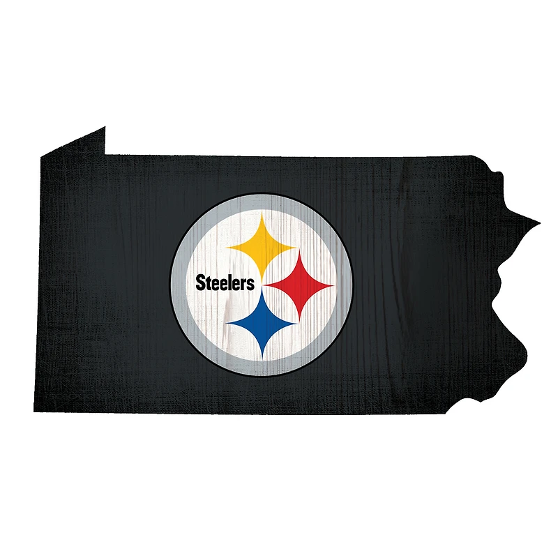 Pittsburgh Steelers 12" Logo State Sign