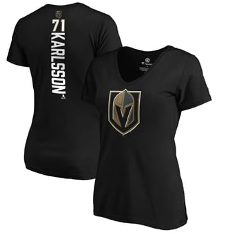 Women's William Karlsson Black Vegas Golden Knights Playmaker V-Neck T-Shirt