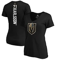 Women's William Karlsson Black Vegas Golden Knights Playmaker V-Neck T-Shirt
