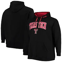 Men's Colosseum Black Texas Tech Red Raiders Big & Tall Arch & Logo 2.0 Pullover Hoodie