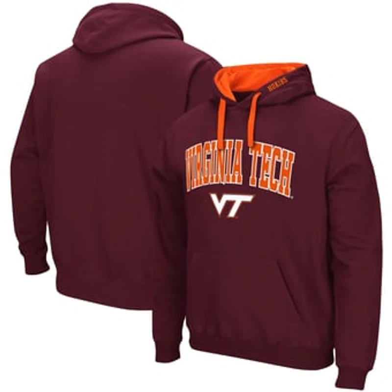 Men's Colosseum Maroon Virginia Tech Hokies Big & Tall Arch & Logo 2.0 Pullover Hoodie