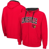 Men's Colosseum Red Louisville Cardinals Big & Tall Full-Zip Hoodie