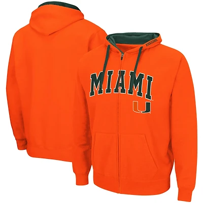 Men's Colosseum Orange Miami Hurricanes Big & Tall Full-Zip Hoodie