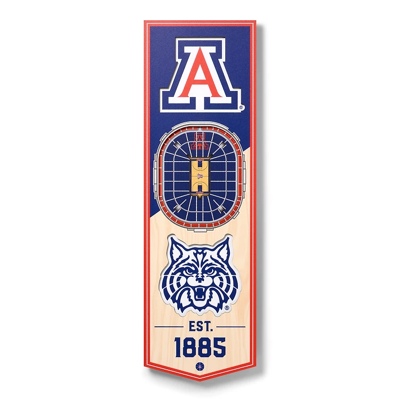 Arizona Wildcats 6'' x 19'' 3D StadiumView Banner