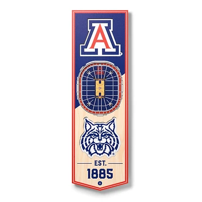 Arizona Wildcats 6'' x 19'' 3D StadiumView Banner