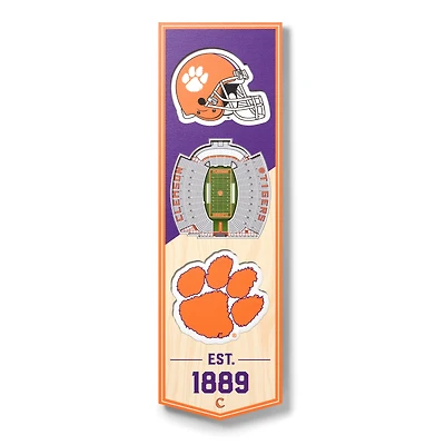 Clemson Tigers 6'' x 19'' 3D StadiumView Banner