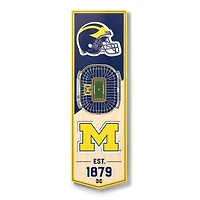 Michigan Wolverines 6'' x 19'' 3D StadiumView Banner