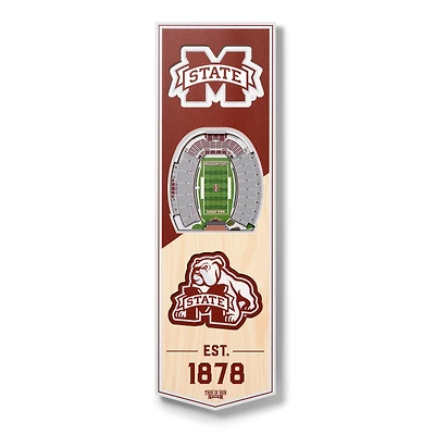 Mississippi State Bulldogs 6'' x 19'' 3D StadiumView Banner