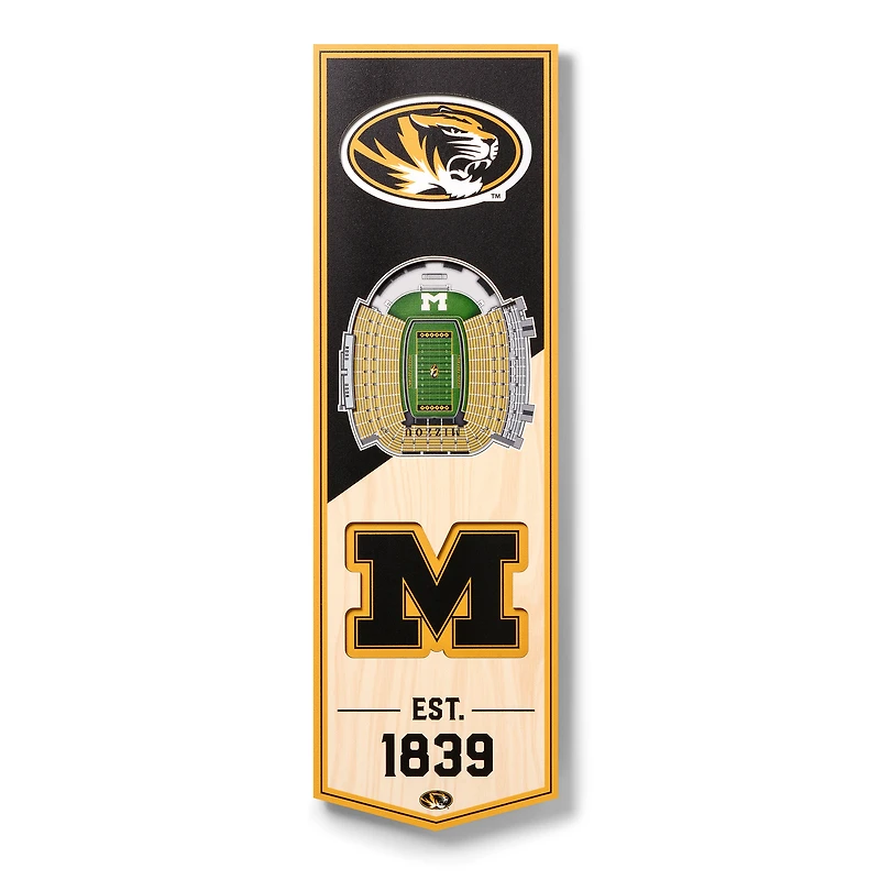 Missouri Tigers 6'' x 19'' 3D StadiumView Banner