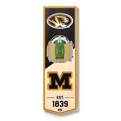 Missouri Tigers 6'' x 19'' 3D StadiumView Banner