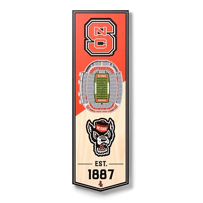 NC State Wolfpack 6'' x 19'' 3D StadiumView Banner
