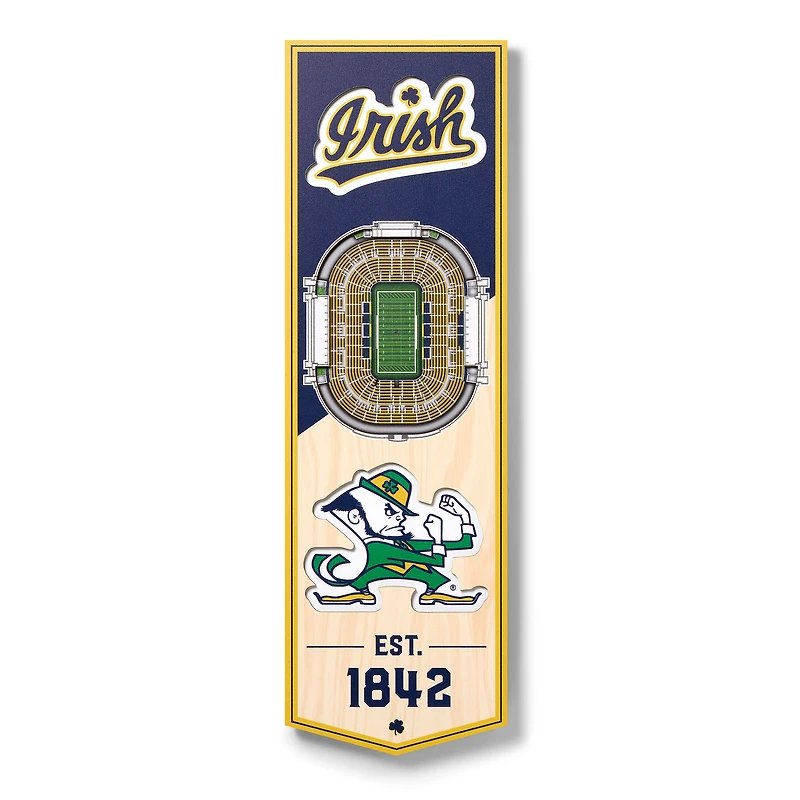 Notre Dame Fighting Irish 6'' x 19'' 3D StadiumView Banner