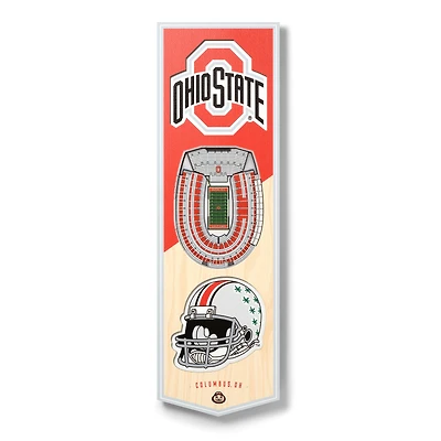 Ohio State Buckeyes 6'' x 19'' 3D StadiumView Banner