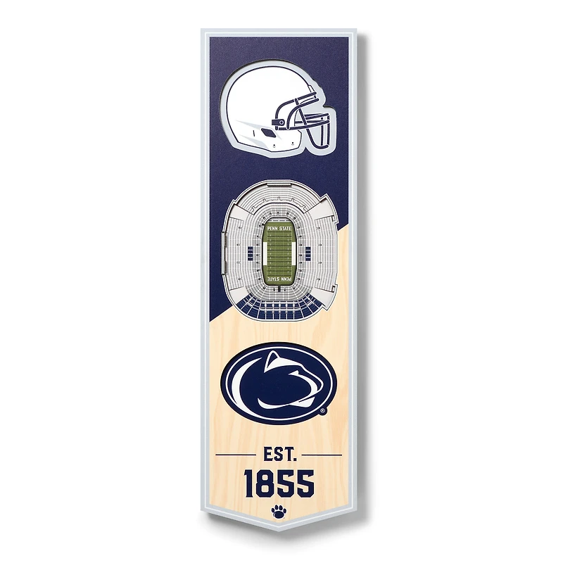 Penn State Nittany Lions 6'' x 19'' 3D StadiumView Banner