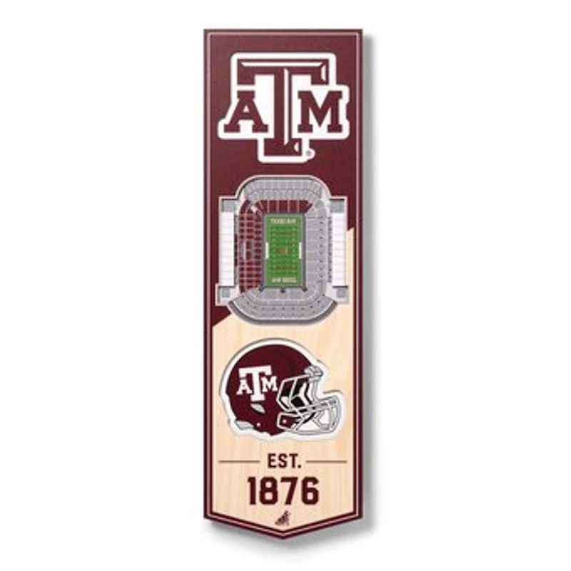 Texas A&M Aggies 6'' x 19'' 3D StadiumView Banner