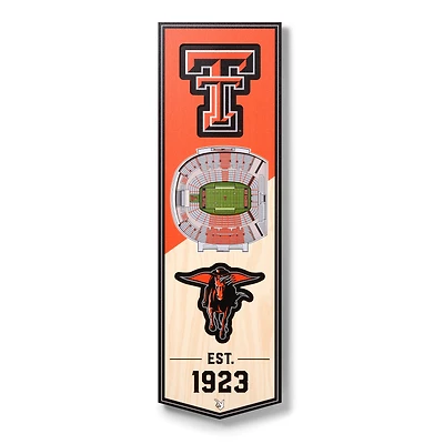 Texas Tech Red Raiders 6'' x 19'' 3D StadiumView Banner
